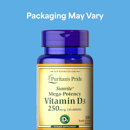 Puritan's Pride Vitamin D3 10,000 IU - Twin Pack 200 Capsules - Bone & Immune Support