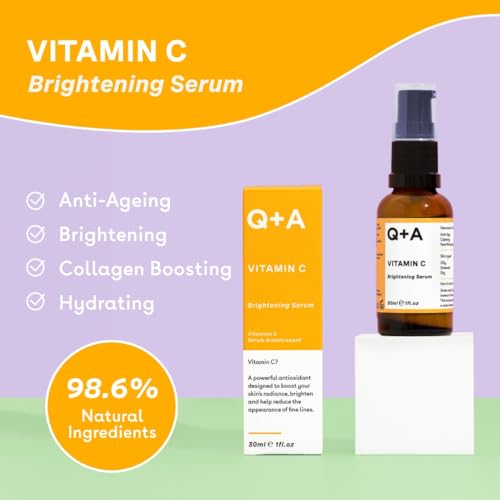 Q+A Vitamin C Brightening Serum - Antioxidant-Rich Hydrating Face Serum (30 ml)