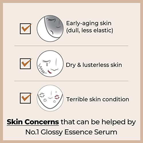 Numbuzin No.1 Glossy Essence Serum – 1.69 fl oz / 50ml | Herbal Formula for Dull, Aging Skin