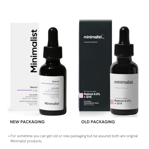 Minimalist 0.3% Retinol Serum - Anti-Aging Night Serum with Retinol & Q10 for Fine Lines & Wrinkles - 30ml