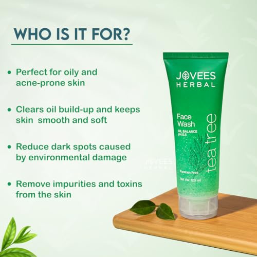 Jovees Tea Tree Oil Control Face Wash for Oily & Sensitive Skin