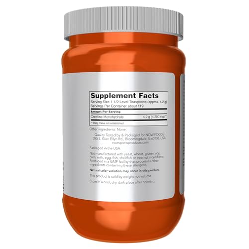 Now Foods Micronized Creatine Monohydrate - Pure & Potent - 500g