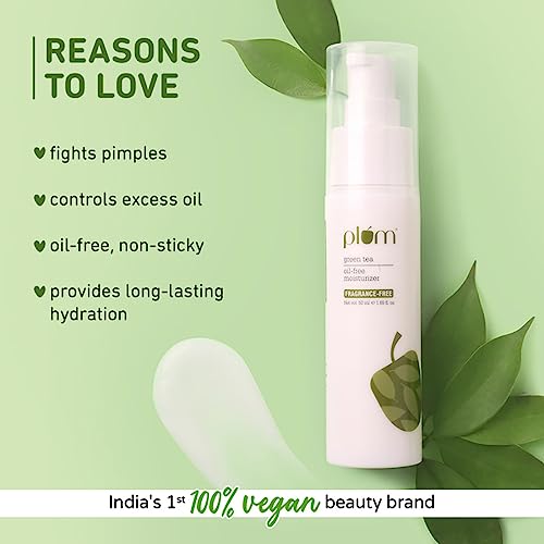 Plum Green Tea Oil-Free Moisturizer - Fragrance-Free with Squalane, Niacinamide & Hyaluronic Acid - 50g
