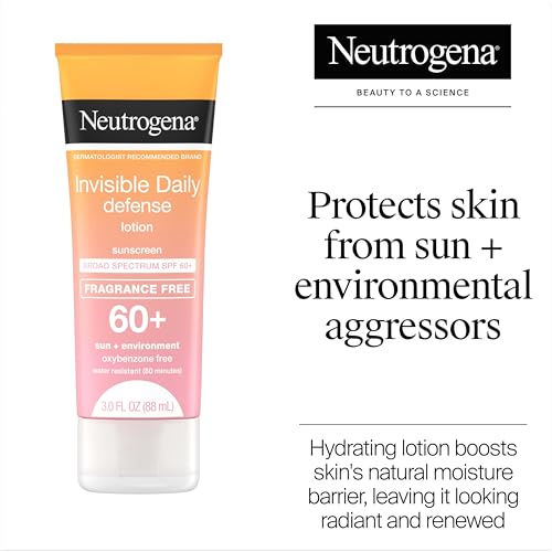 Neutrogena Invisible Daily Defense SPF 60+ Sunscreen Lotion - Fragrance-Free, Oxybenzone-Free & Water-Resistant - 3.0 fl. oz