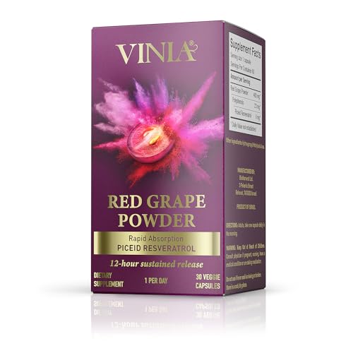 VINIA Blood Flow Superfood - Sustained Release Piceid Resveratrol from Red Grapes
