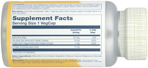 Solaray Zinc & Copper 100 Vegetarian Capsules - Synergistic Blend