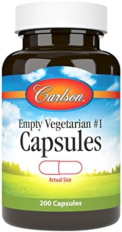 Carlson Labs Empty Vegetarian #1 Capsules - 200 Count