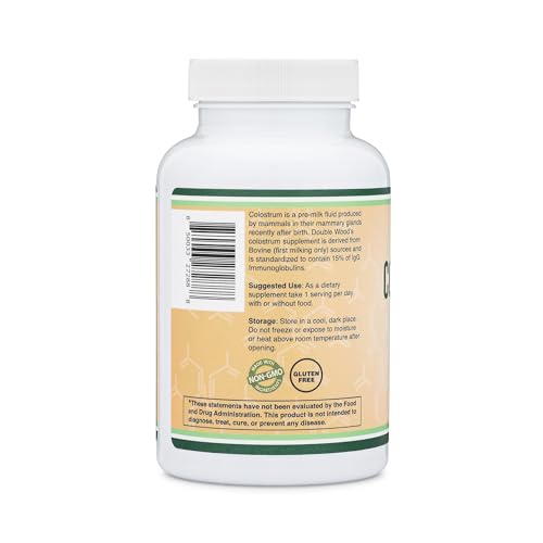 Premium Bovine Colostrum 1000mg - 120 Capsules with 15% IgG for Immune Support