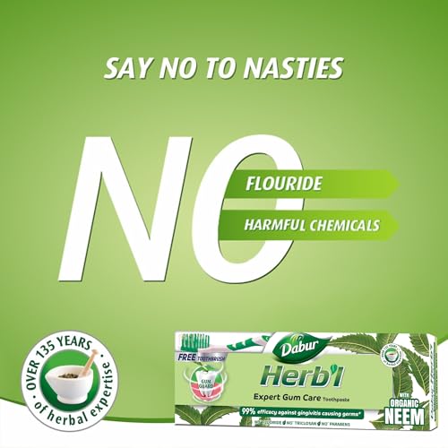 Dabur Herb'l Natural Toothpaste with Neem for Gum Care (150g)