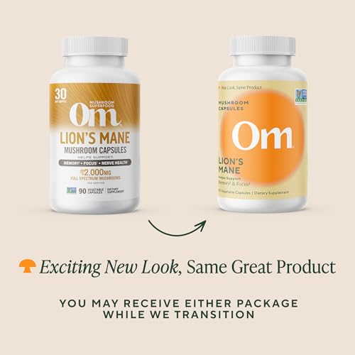 Organic Mushroom Nutrition Lion's Mane - 90 Vegetarian Capsules