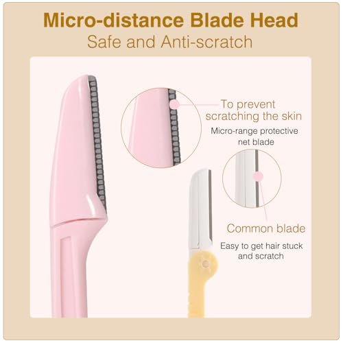 3 Pcs Eyebrow Razor Trimmer Set - Foldable Facial Hair Remover for Women & Men