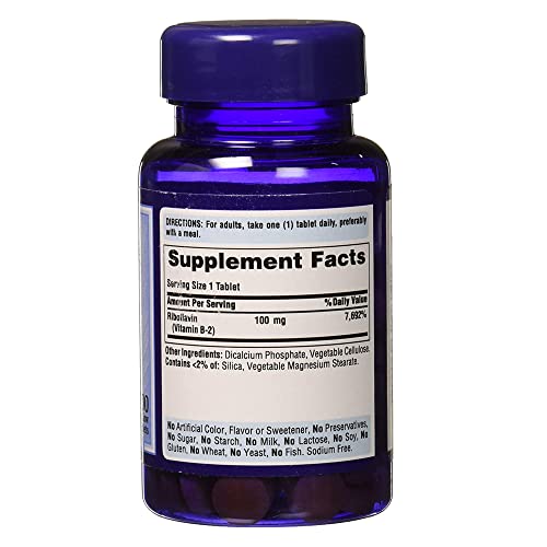 Puritan's Pride Vitamin B-2 (Riboflavin) 100mg - 120 Capsules
