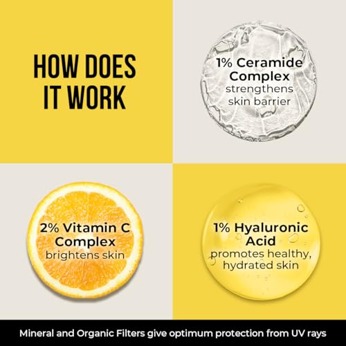 Dr. Sheth’s Sunscreen SPF 50 PA+++ with Ceramide, Vitamin C & Hyaluronic Acid - Broad Spectrum UV & Blue Light Protection, 50g