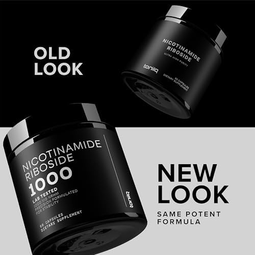 Toniiq Nicotinamide Riboside 1000mg | NAD+ Booster | Stabilized NRHM Formula | 60 Vegan Capsules