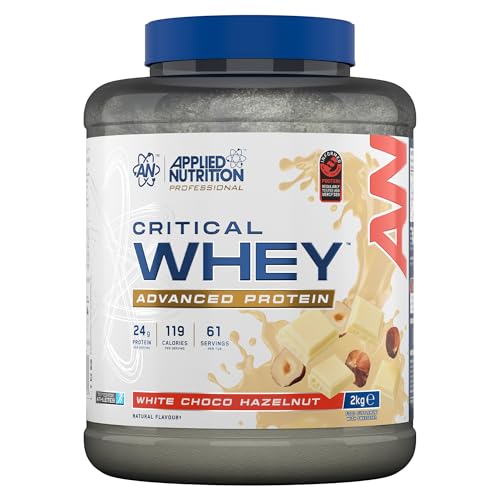 Applied Nutrition Critical Whey Protein Powder 2kg - High Protein, BCAAs & Glutamine - Muscle Building, Recovery & Lean Growth - White Choco Bueno