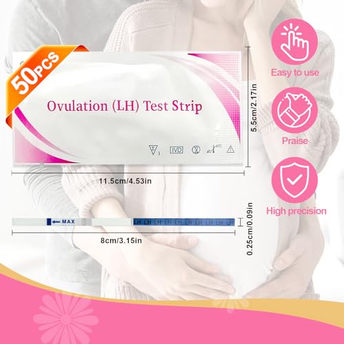 High Sensitivity LH Ovulation Test Strips (50 Count) - Fertility Predictor Kit