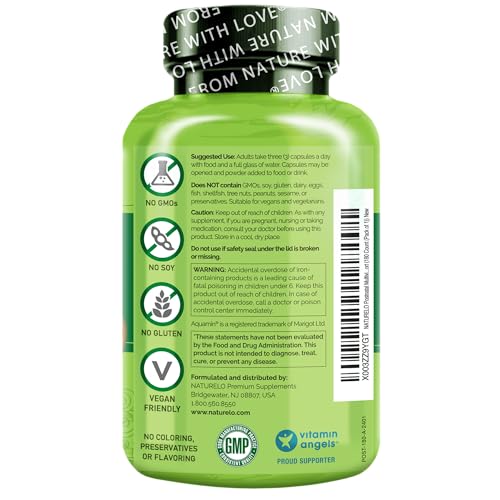 NATURELO Post Natal Multivitamin - Whole Food Postnatal Supplement for Breastfeeding Mothers - Organic Herbs to Boost Milk Supply - Vitamin D, Folate, Calcium - 180 Capsules