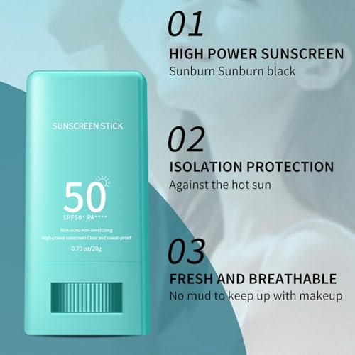 Hydrating SunStick SPF50+ with Hyaluronic Acid, Waterproof Face Body Sunscreen for All Skin Types