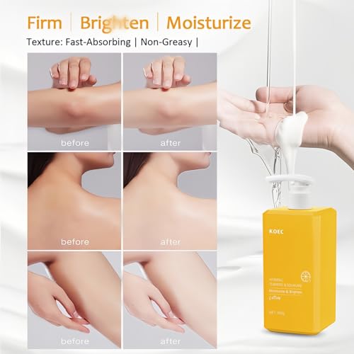 Turmeric & Vitamin C Cream Face Body Lotion – Firming, Brightening, and Moisturizing Skin Care 300ml