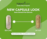 NaturaNectar Green Bee Propolis - Premium Brazilian Propolis with NSF Content Certificate - Ethically Sourced, Natural Beekeeping - 60 Capsules for Care Relief