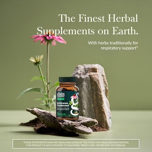 Gaia Herbs Echinacea Goldenseal - Immune Support Supplement with Organic Echinacea & Goldenseal Root - 60 Vegan Liquid Phyto-Capsules (10-Day Supply)