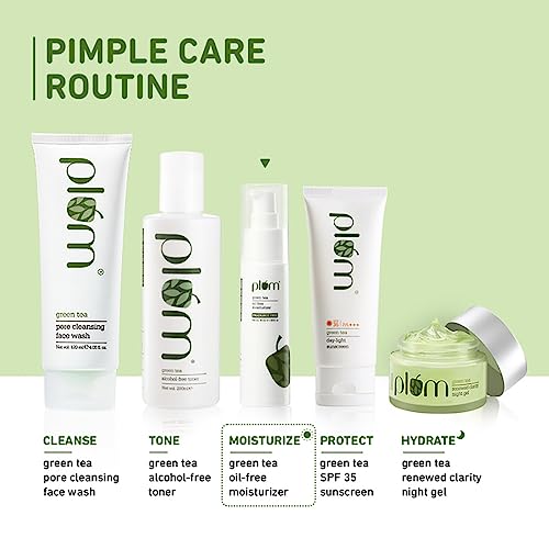 Plum Green Tea Oil-Free Moisturizer - Fragrance-Free with Squalane, Niacinamide & Hyaluronic Acid - 50g