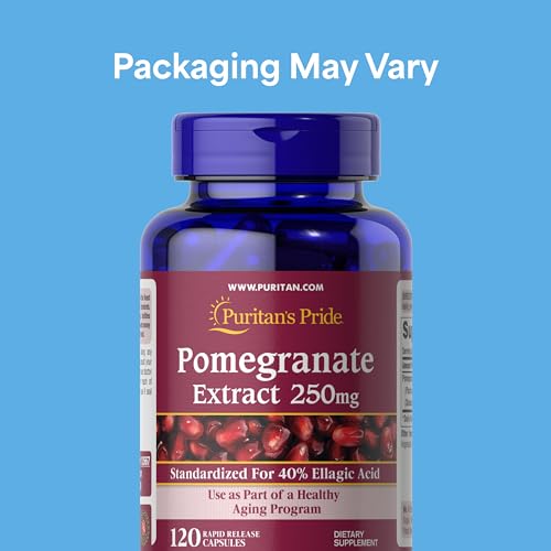 Puritan's Pride Pomegranate Extract 250 Mg Capsules - 120 Count - Natural Antioxidant Supplement