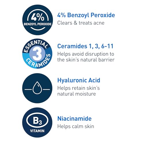 CeraVe Acne Foaming Cream Cleanser, 5 oz, Fragrance-Free & Non-Comedogenic