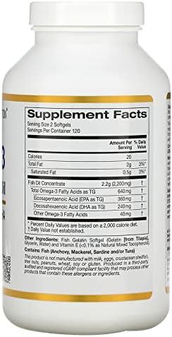 California Gold Nutrition, Omega-3, Premium Fish Oil, 240 Fish Gelatin Softgels