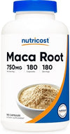 Nutricost Maca Root: 750mg, 180 Capsules - Boost Energy & Vitality