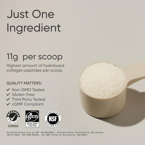 Sports Research Hydrolyzed Collagen Peptides Powder (Type I & III), Unflavored, 110.7g