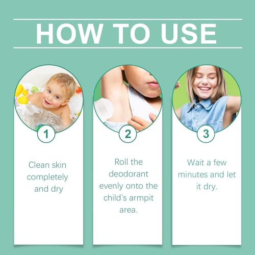 Natural Deodorant for Kids & Teens - Aluminum-Free, Alcohol-Free, Hypoallergenic, 24H Odor Protection