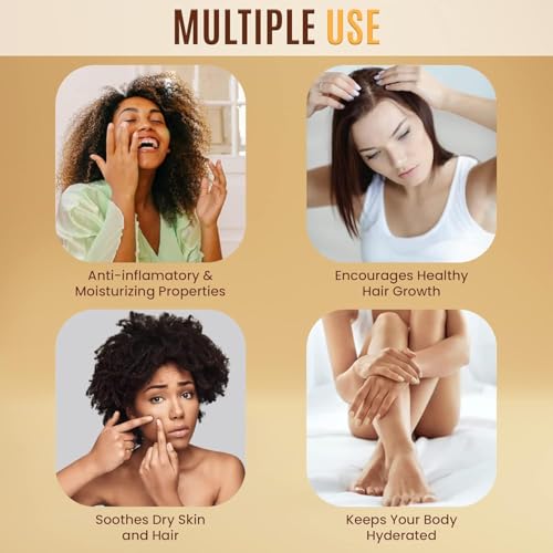 JAMAICAN Ambre Amber Organic Castor Oil - Cold Pressed, 4 fl oz/118 ml - For Hair Strength, Growth, Eyelashes, Eyebrows, Scalp Health and Daily Moisturizing