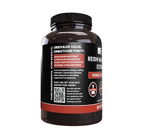 PURE ORIGINAL INGREDIENTS Reishi Mushroom Extract - 365 Capsules