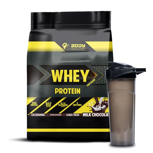 Body Builder 100% Whey Protein - Milk Chocolate - 25g Protein - 10lb with Shaker
