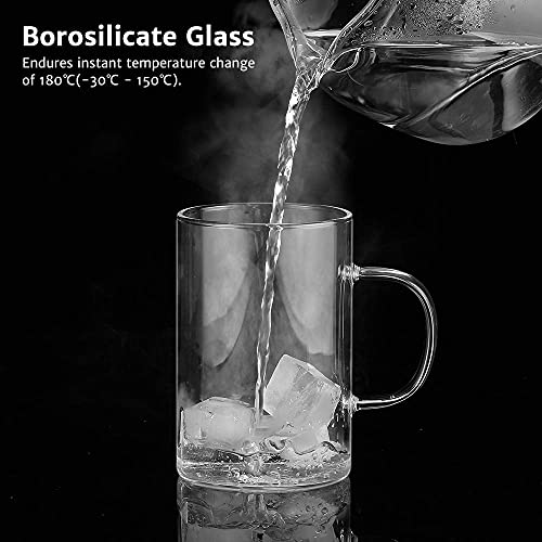 ecooe Borosilicate Glass Tea Mug with Stainless Steel Infuser & Lid - 500mL