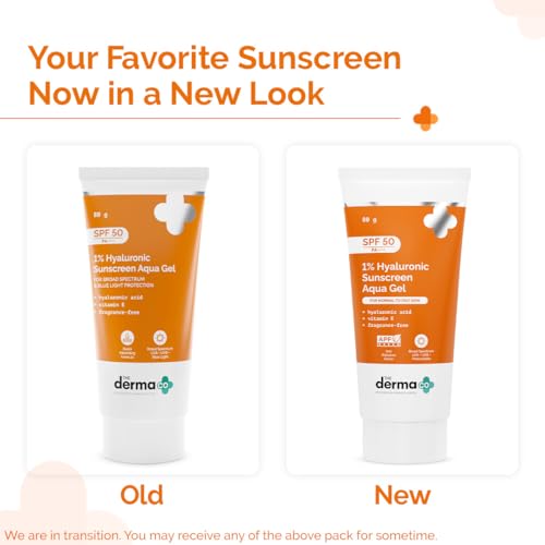 The Derma Co 1% Hyaluronic Aqua Gel Sunscreen SPF 50 PA++++ - Oil-Free & Hydrating
