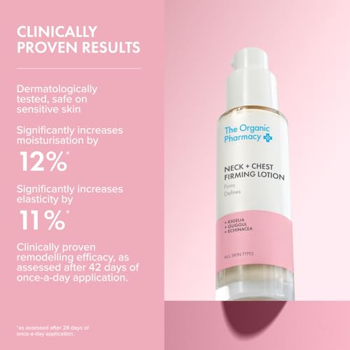 The Organic Pharmacy Neck Chest Firming Lotion 50ml - Kigelia Guggul Echinacea Organic Firming Care for Delicate Skin