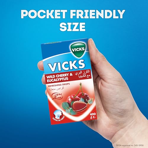 Vicks VapoDrops Throat Drops Wild Cherry - 40g