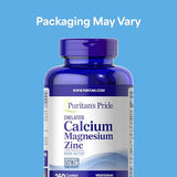 Puritan's Pride Chelated Calcium Magnesium Zinc - 250 Count for Bone & Immune Support