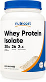 Nutricost Whey Protein Isolate (Unflavored) 2LBS - Pure Protein, No Additives, High Bioavailability