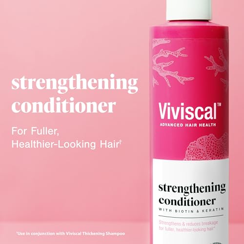 Viviscal Strengthening Moisturizing Conditioner - Biotin & Keratin with Marine Collagen & Seaweed Extract for Reduced Breakage 250ml