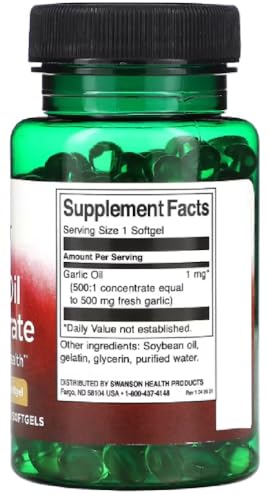 Swanson Garlic Oil Concentrate: Heart & Immune Support (250 Softgels)