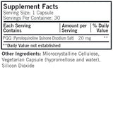 Kirkman PQQ 20mg - Powerful Mitochondrial Support Supplement, 30 Capsules