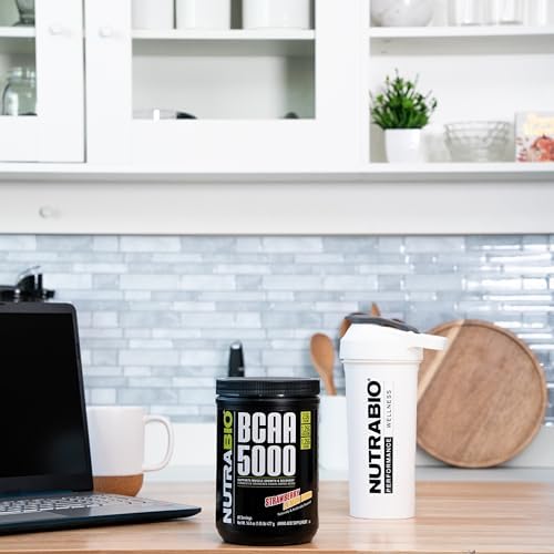 NutraBio Vegan BCAA 5000 Powder - Strawberry Lemon Bomb - 60 Servings