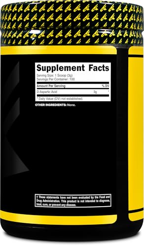 Primaforce D-Aspartic Acid 300g Powder - Unflavored Vegetarian Non-GMO Testosterone Support 100 Servings