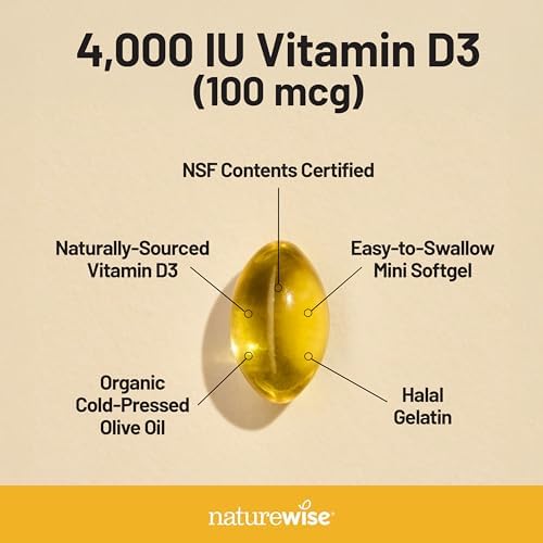 NatureWise, Vitamin D3, 100 mcg (4,000 IU), 360 Softgels