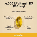 NatureWise, Vitamin D3, 100 mcg (4,000 IU), 360 Softgels