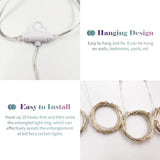 Labymos 10 X 9FT 280LEDs Rainbow Curtain String Lights - 8 Modes Remote Control Copper Wire Waterfall Fairy Lights for Wedding, Party, and Home Decor