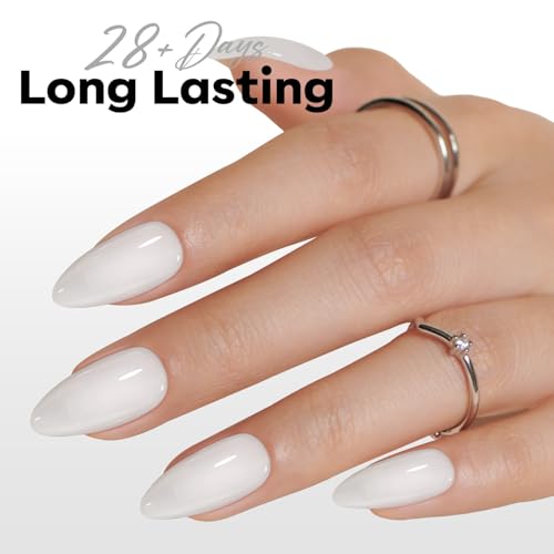Modelones Milky White Gel Polish | Translucent Jelly Top Coat for French Finishes